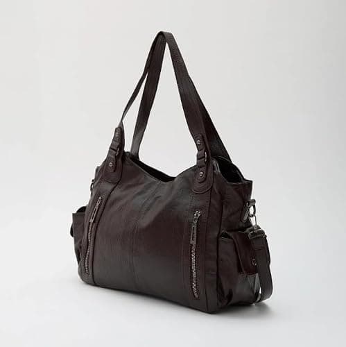 Leather Tote Bags for Women Slouchy Hobo Bag Vintage Punk Crossbody Bag Soft Leather Purse and Handbags Multi Pockets thumbnail 7