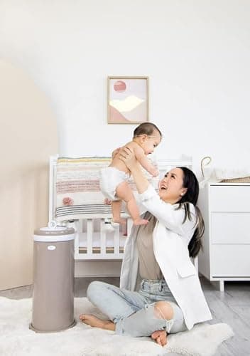 Ubbi Stainless Steel Diaper Pail, Odor Locking, No Special Bag Required, Award-Winning, Registry Must-Have, Taupe thumbnail 9