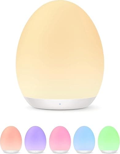 JolyWell Night Lights for Kids, Rechargeable Baby Night Light with Color Changing Mode & Dimming Function, Touch Control, 1 Hour Timer, Nursery Baby Lamp - Image 1