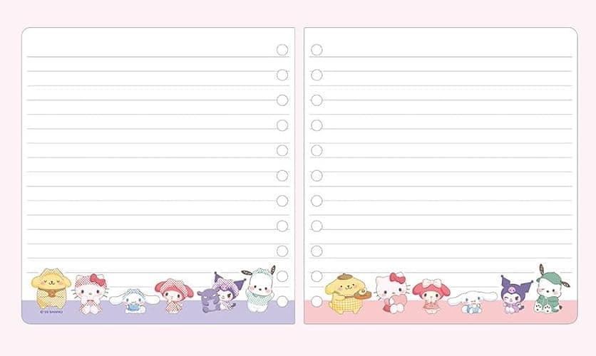 Cute Kitty Melody Ruled Spiral Notebook Diary Planner 6 x 6.5 In, 6 Dividers Index Tabs, About 90 Sheets (Purple) thumbnail 5