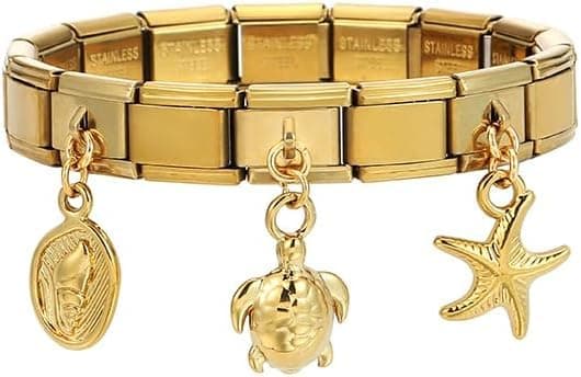 LCSDDWAS Gold Italian Charm Bracelet Set For Women Diy Handmade With Starter Brascelet, Assorted Charms And Opening Tools, 9mm Modular Italian Charm Bracelet Gold thumbnail 3