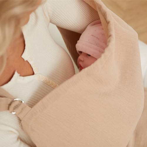 PPOGOO Muslin Nursing Cover for Baby Breastfeeding, Breathable Privacy Nursing Covers for Mom 100% Cotton Breastfeeding Cover with Rigid Hoop for Mother Nursing Apron (Brown) thumbnail 4
