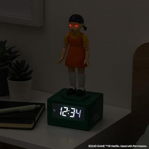 Squid Game Doll Alarm Clock - Officially Netflix Licensed Light, Kids Bedroom Accessories & Decor | Paladone thumbnail 3
