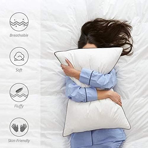 JOLLYVOGUE Bed Pillows Standard Size Set of 2, Cooling and Supportive Full Pillow 2 Pack for Side and Back Sleepers, Down Alternative Hotel Collection Sleeping Pillows, 26x20 Inches - 01 - Classic Design - Standard (Pack of 2) thumbnail 4
