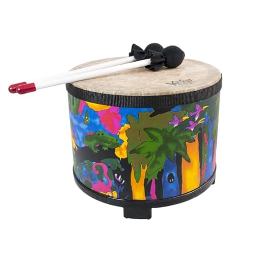 Remo KD-5080-01 Kids Percussion Floor Tom Drum - Fabric Rain Forest, 10" thumbnail 2