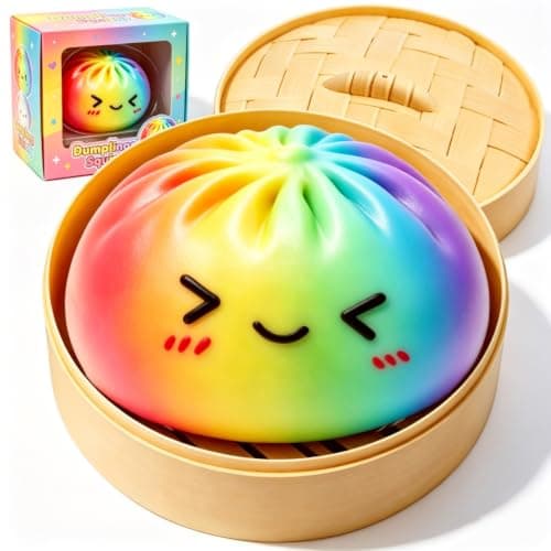 Big Rainbow Dumpling Squishy Mystery Box, Squishies Dumplings Soft Squeeze Desk Toy, Giant Jumbo Squishy Toys for Stress Relief Gifts Party Favors for Adults - Image 1