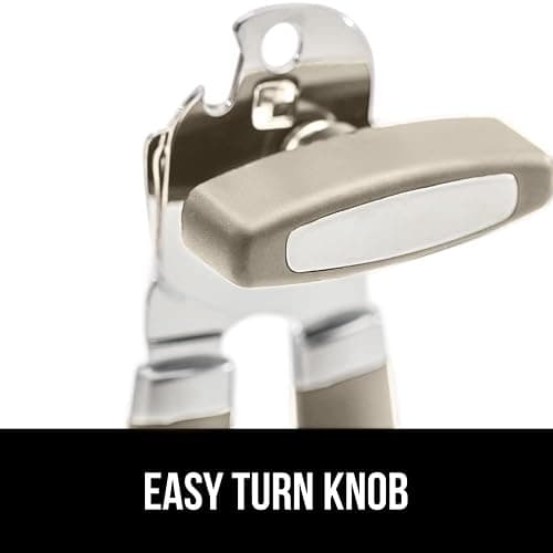 GORILLA GRIP Heavy Duty Stainless Steel Smooth Edge Manual Can Opener and Bottle Openers, Soft Comfortable Handle, Oversized Handheld Turn Knob, US Designed Multifunctional Kitchen Tool, Almond thumbnail 8