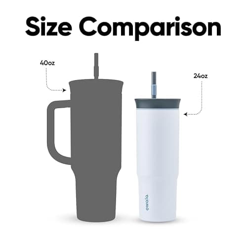 Owala Stainless Steel Triple Layer Insulated Travel Tumbler with Spill Resistant Lid and Straw, BPA Free, 24 oz, Grey/Blue (The Great Blue) thumbnail 7