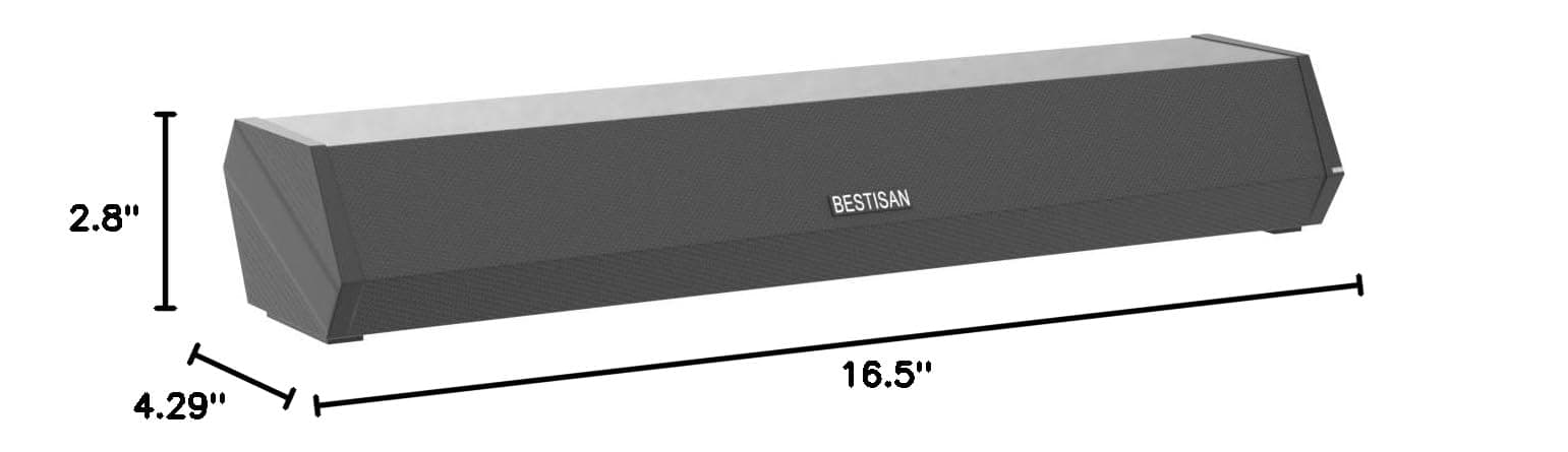 Bestisan Sound Bars for TV, 16'/50W Small Soundbar for TV, Sound Bar with Depths Sound Enhanced/DSP/Bass+/3EQ, Surround Sound Speakers for TV Works with HDMI ARC/CEC,Optical/BT/PC … thumbnail 8