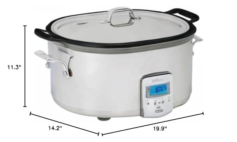 All-Clad Stainless Steel Electric Slow Cooker 7-Quart, Programmable LCD Timer, Aluminum Insert, Slow Cookers, Small Kitchen Appliances, Silver thumbnail 3