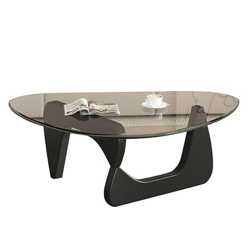 Mid Century Modern Glass Coffee Table, Black Coffee Table for Living Room, Elegant and Functional Coffee Tables,Suitable for Bedroom Living Room Reception Office Tables（Black/Transparent，Large） thumbnail 9