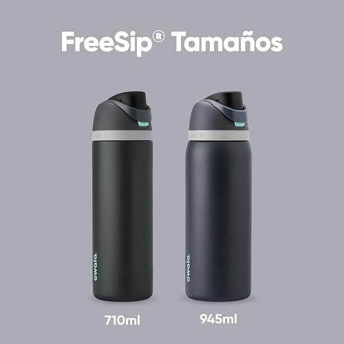 Owala FreeSip botella agua acero inoxidable con pajita, 710 ml - Botella térmica a prueba de fugas para el deporte y los viajes, sin BPA, Foggy Tide thumbnail 5