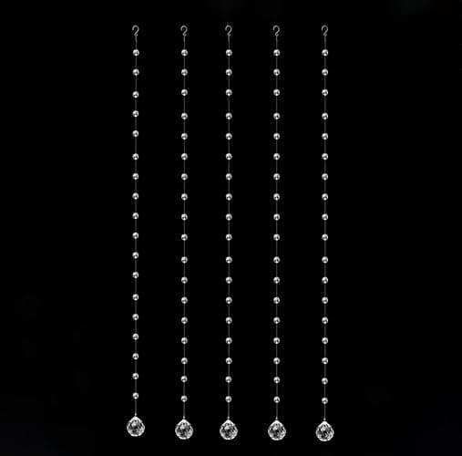 Bolo.ban Crystal Beaded String Clear Glass Beads Garland Strands Hanging Wedding Arch Decor Curtain Chandelier Christmas Tree Ornaments Door String Beaded Drapes Decoration Accessories(3.3 Feet 5pcs) thumbnail 5