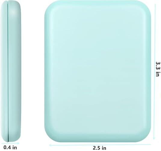 Compact Travel Makeup Mirror, 1x/3x Magnification, Handheld Mirror for Purse, Pocket, Folding, 2-Sided, 8 LEDs,Small Mirror with Lights (Cyan) thumbnail 2