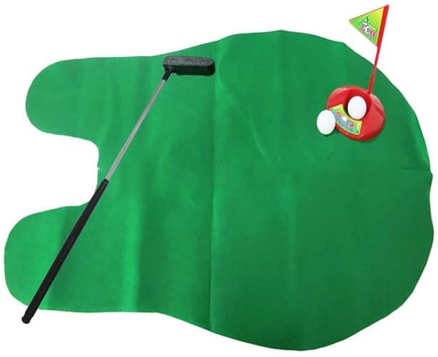 Golf Toy Set Toilet Game Golf Toy, Toilet Golf Mini Suit Leisure Sports Toy-Bathroom Mini Putter Golf Game Mat Set thumbnail 6