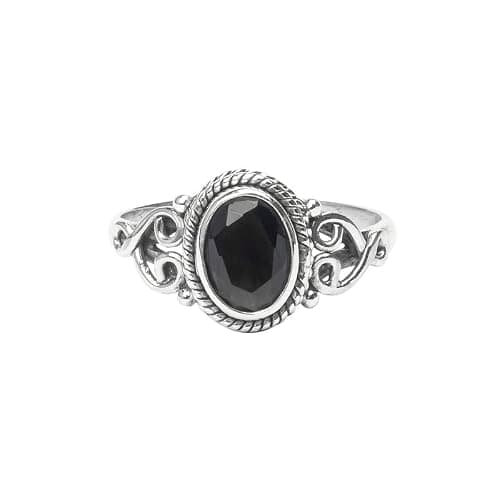 Black Tourmaline Stone Ring 925 Sterling Silver Statement Ring For Women Handmade Gemstone Christmas Jewellery Gift For Her thumbnail 2