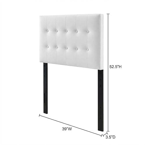 Furnifact Vinyl Twin Headboard Upholstered Design, Durable Construction, Stylish Bedroom Accent, Easy to Install, Comfortable Support for Twin Beds thumbnail 3