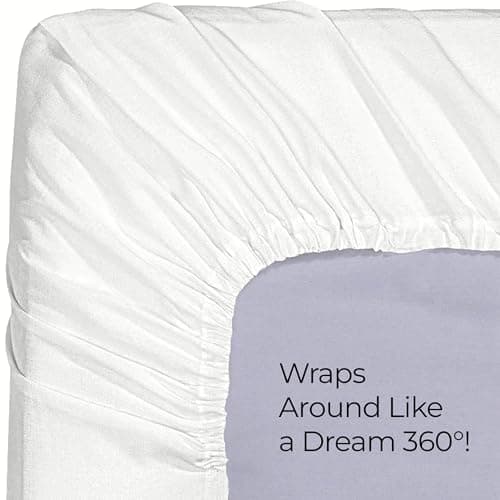 Dorm College Twin XL Single Fitted Sheet - Soft & Breathable -White thumbnail 6