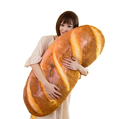 Levenkeness 3D Simulation Bread Plush Pillow,Soft Butter Toast Bread Food Pillow Lumbar Back Cushion Stuffed Toy for Home Decor 39.3" thumbnail 2