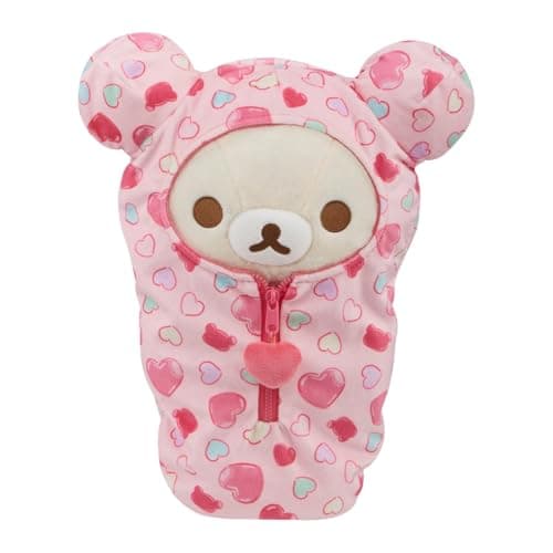 San-X Original Rilakkuma Hearts Sleeping Bag Plush - 15" Korilakkuma - Image 1