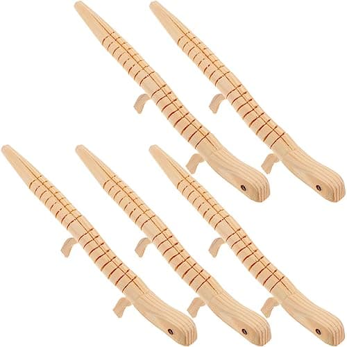 Toddmomy 5pcs Wooden Lizard,Unfinished Wooden Wiggly Lizard Jointed Flexible Wooden Lizard for Arts and Crafts Halloween Party Decoration - Image 1