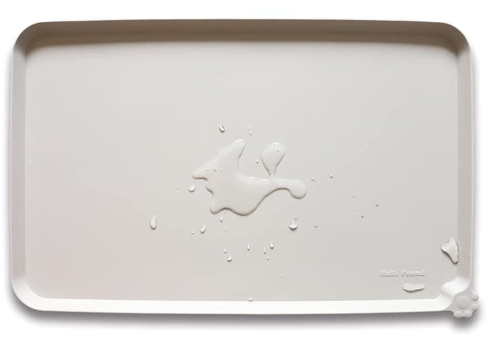 Hoki Found L Silicone Pet Food Mats - Non Slip Cat & Dog Bowl Mats - Waterproof & Carpet Safe - Cream Brown - Image 1