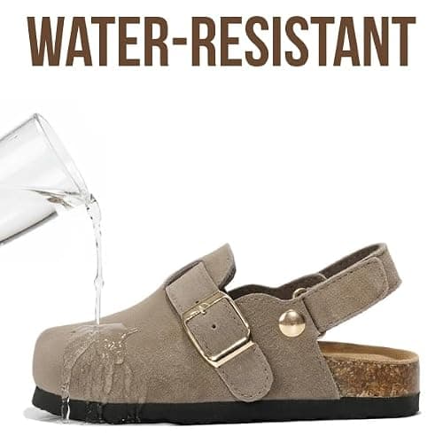 Project Cloud 100% Genuine Leather Kids Clogs with Natural Cork Footbed & Memory Foam Insole Arch Support - Non-Slip Clogs for Kids - Slippers Sandals for Boys & Girls Footwear thumbnail 6