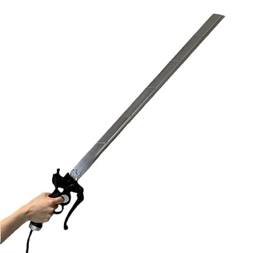 damdos Halloween Prop 2PCS 37inch Attack Foam Sword, 37inch Shingeki Cosplay Sword Kyojin Cosplay Prop Xmas Birthday Gifts (2pcs Sliver) thumbnail 5