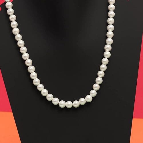 LeCalla 925 Sterling Silver Pearl Necklace Jewelry | Strand Wedding Prom Bridal Pearls Jewelry | Trendy Hypoallergenic Simulated Pearl Pendant Necklace for Women thumbnail 3