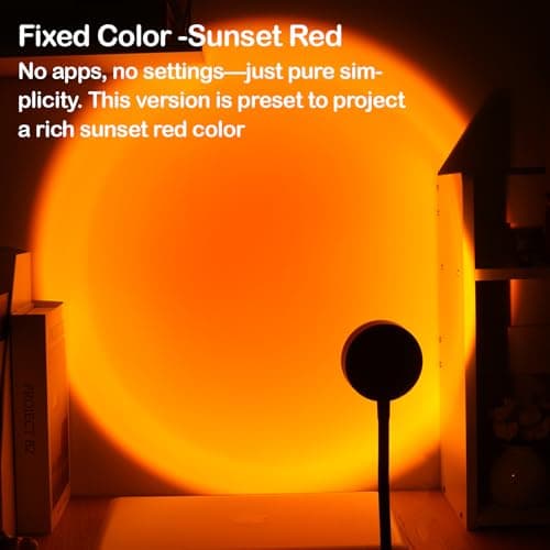 Sunset Lamp Projector Led Lights for Room, 360 Degree Rotation Sunlight Lamp Set Mood Lighting Bedroom Decor (Sunset) thumbnail 3