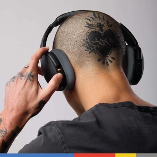 Skullcandy Crusher Evo Over-Ear Wireless Bluetooth Headphones with Sensory Bass, 40 Hr Battery, Microphone, Works with iPhone Android – Black/Asphalt - Black/Asphalt - One Size thumbnail 6