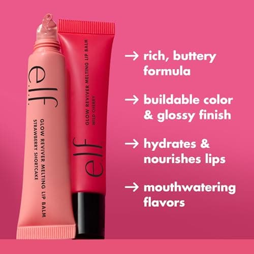 e.l.f. Glow Reviver Melting Lip Balm, Hydrating Tinted Lip Balm For A Glossy Finish & Soft, Supple Lips, Vegan & Cruelty-Free, Candied Cranberry thumbnail 3
