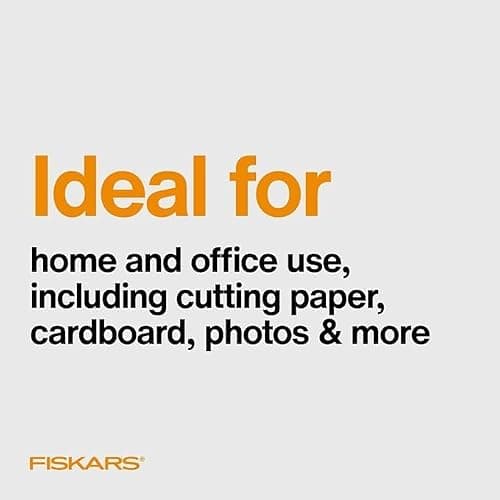 Fiskars All Purpose Scissors, High Performance Cutting, Stainless Steel Blades, Ergonomic and Comfort Handles, Perfect for Arts and Crafts and The Office, Scissors for Office | For Paper, Cardboard & Photos, Precision Stainless Steel Blades, Ergonomic SoftGrip Handles for Comfort & Control thumbnail 5