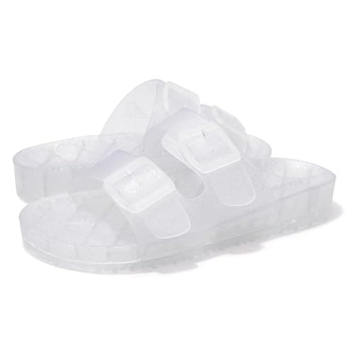FUNKYMONKEY Women's Comfort Slides Double Buckle Adjustable Plastics Flat Sandals thumbnail 5