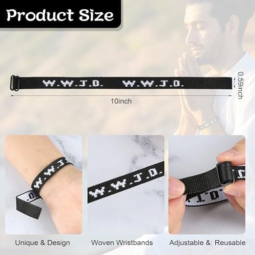 Aospkle 6PCS WWJD Bracelet for Women Men, Christian Gifts Wristbands, WWJD Rubber Bracelets - What Would Jesus Do Silicone Bracelet, 6 Colorful thumbnail 4