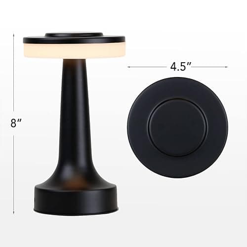 O’Bright Portable LED Table Lamp with Touch Sensor, 3-Levels Brightness, Rechargeable Battery Up to 48 Hours Usage, Night Light for Kids Nursery, Nightstand Lamp, Bedside Lamp (Matte Black) thumbnail 3