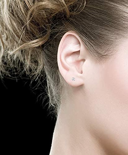 EPIRORA Sterling Silver Stud Earrings for Women Men- 3 Pairs 3mm Tiny Ball Stud Earrings Round CZ Earrings Pearl Earrings Set Cartilage Small Tragus Earrings thumbnail 6