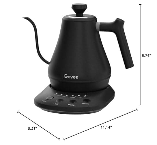 Govee Smart Electric Kettle, WiFi Variable Temperature Gooseneck Pour Over Kettle and Tea Kettle, Alexa Control, 1200W Quick Heating, 100% Stainless Steel, 0.8L, Matte Black thumbnail 2