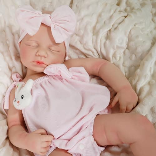 KUICEO Reborn Baby Dolls that Lifelike -18.5 inch Full Body Silicone Sleeping Baby Girl Handmade Face Realistic Body Details for Children Gift thumbnail 4