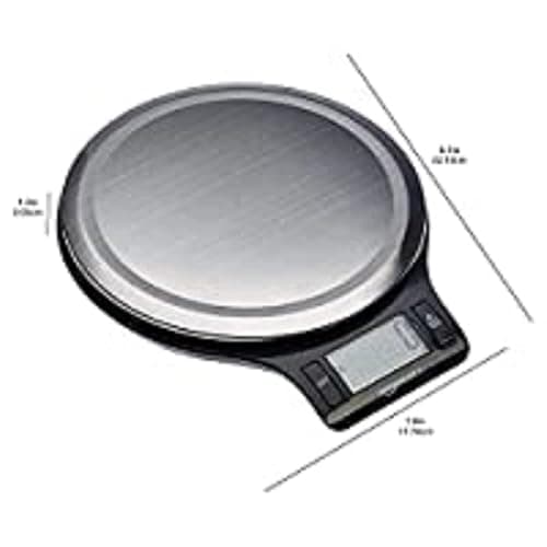 Amazon Basics Digital kitchen scales with LCD display (with batteries), Black and Stainless Steel, BPA free, Weighs up to 11 pounds thumbnail 3