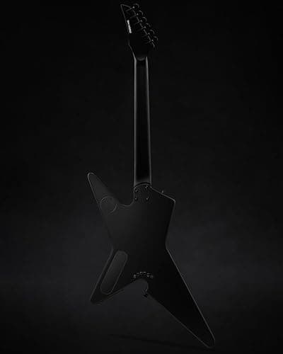 WestCreek Guitars HIGH VOLTAGE（HV）Heavy Metal Solid Body Electric Guitar | Mahogany Body, Maple Neck, Rosewood Fretboard, Rounded End Frets, Bone Nut, 22 Frets (Black) thumbnail 3