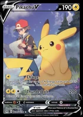 Pokemon - Pikachu V - TG16 - Trainer Gallery - Lost Origin - Full Art Holo Foil Card - Image 1