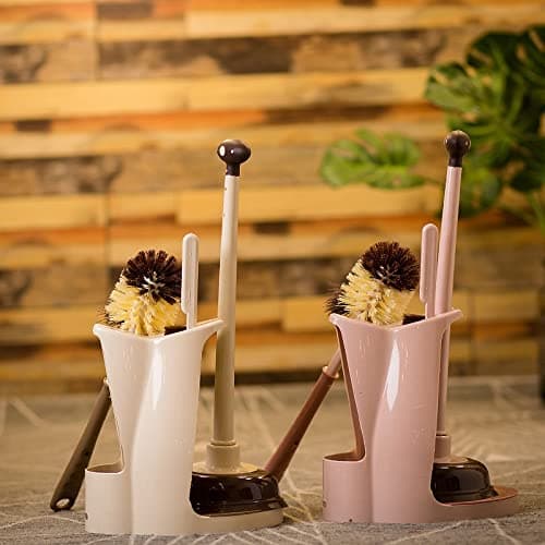 CEVIZ 3 in 1 Toilet Brush and Plunger Set Toilet Plunger and Bowl Brush Combination for Bathroom Cleaning (Color : Pink) thumbnail 4