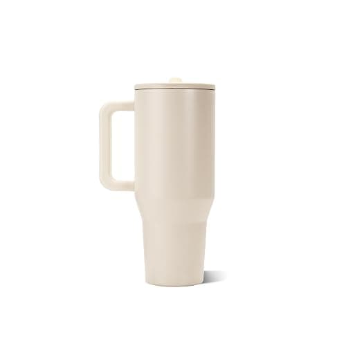 HydroJug Traveler 32oz, Insulated Tumbler with Handle & Straw, Cream thumbnail 3