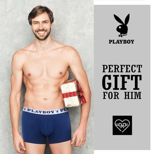Playboy Mens Underwear 4 Pack Boxers for Men Gifts for Men Boxer Briefs - Large - Grey,blk,wht, Red thumbnail 7