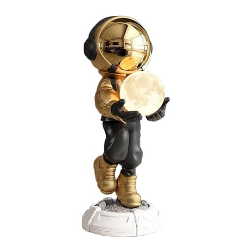 JUNTHORB Astronaut Statue, Spaceman Sculpture, Home Decor Sculpture, Cool Metal mask Decoration, Large Spaceman Figurine Decoration thumbnail 6