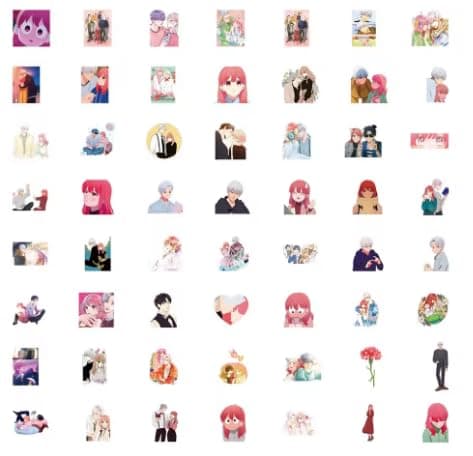 50Pcs Anime Stationery Stickers A Sign of Affection Yuki Stationery Student Cartoon Waterproof Graffiti Decorate thumbnail 3