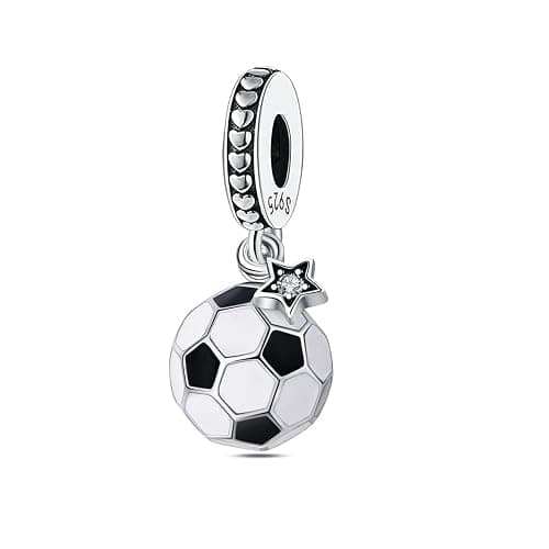 LNQOBU Hand der Fatima Charms Anhänger 925 Sterlingsilber Sport Fußball Charms für Armbänder Halskette Kmpatibel mit Europäischen Armbändern - Image 1