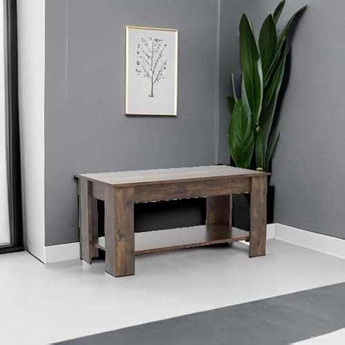 FDW Lift Top Coffee Table with Hidden Compartment and Storage Shelf Wooden Lift Tabletop for Home Living Room Reception Room Office,39.4",Brown thumbnail 2