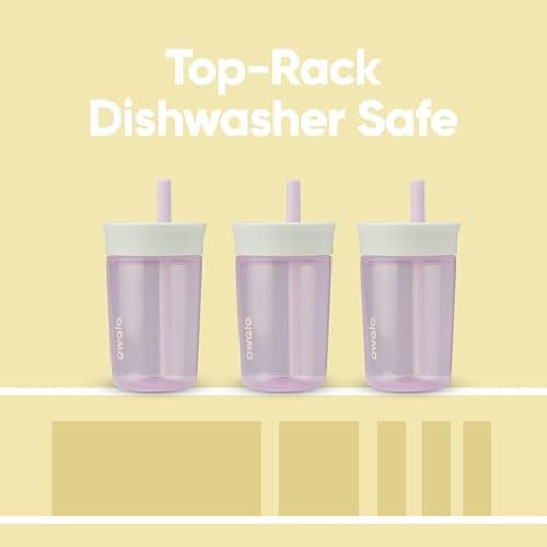 Owala Kids Insulation BPA-Free Plastic Tumbler with Spill Resistant Flexible Straw, Easy to Clean, Kids Water Bottle, Great for Travel, Dishwasher Safe, 15 Oz, Mint and Pink, (Unicorn) thumbnail 5